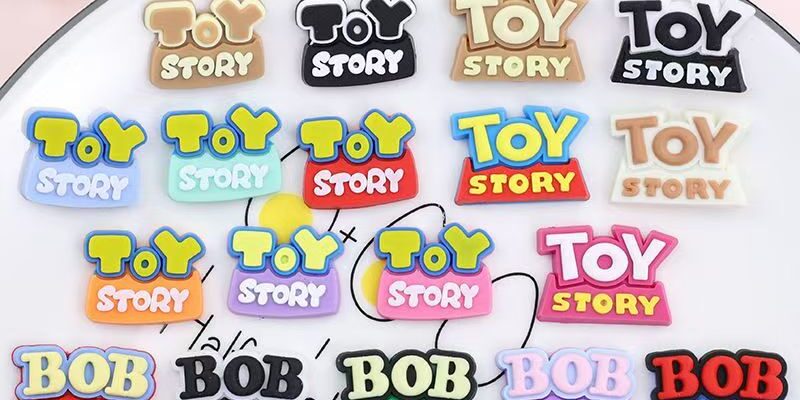 High-quality cartoon alphabet PVC decorative label for apparel and crafts