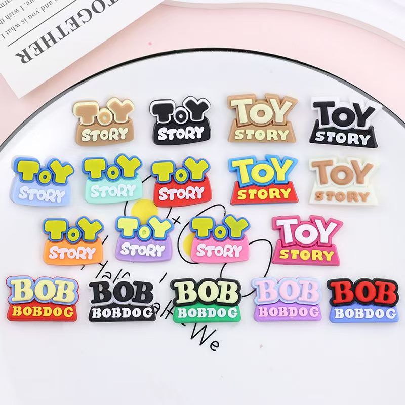 High-quality cartoon alphabet PVC decorative label for apparel and crafts