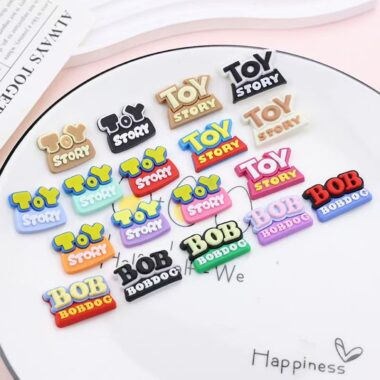 High-quality cartoon alphabet PVC decorative label for apparel and crafts
