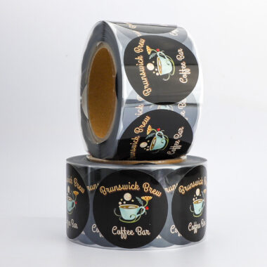 High-quality waterproof adhesive sticker roll for coffee cups