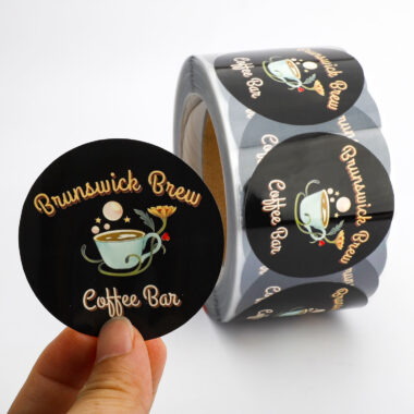 High-quality waterproof adhesive sticker roll for coffee cups