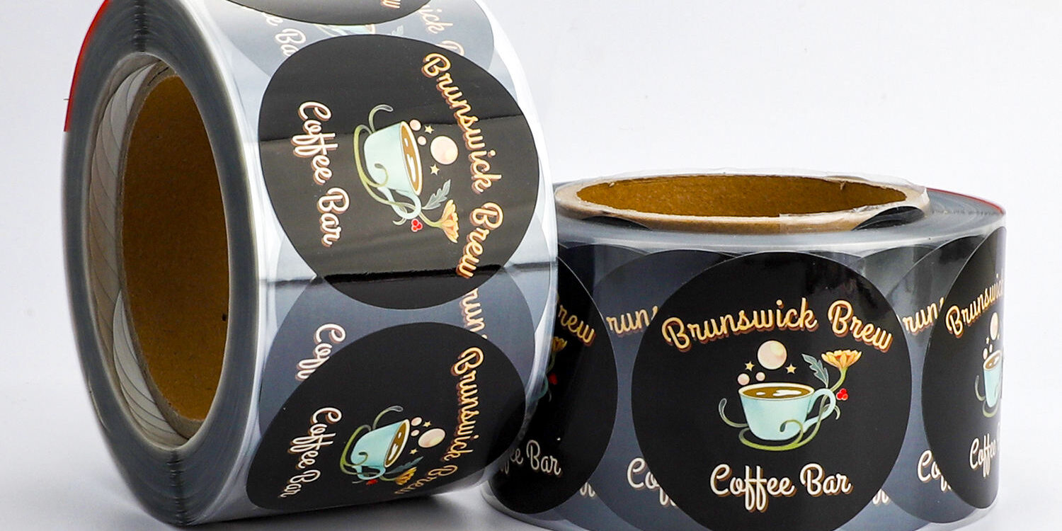 High-quality waterproof adhesive sticker roll for coffee cups