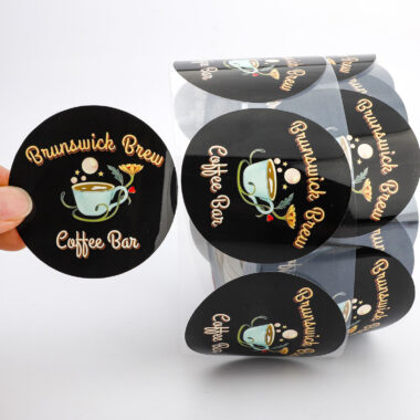 High-quality waterproof adhesive sticker roll for coffee cups