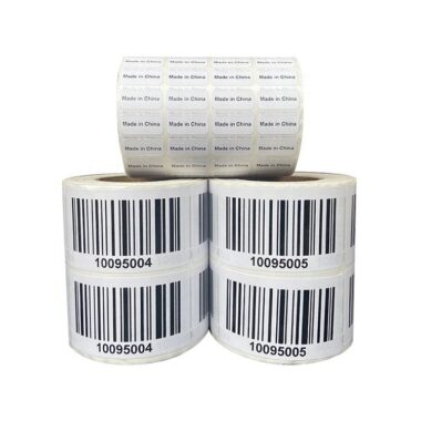 Adhesive printed packaging barcode label for retail and shipping