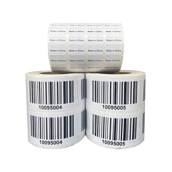 Adhesive printed packaging barcode label for retail and shipping
