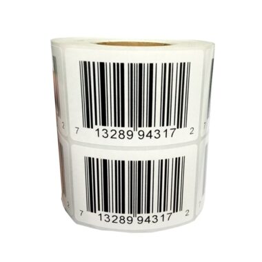 Adhesive printed packaging barcode label for retail and shipping