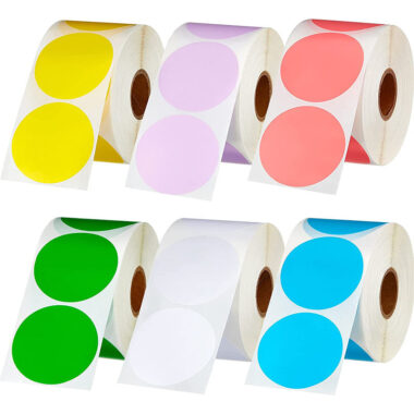 Round colored waterproof thermal self-adhesive label for packaging