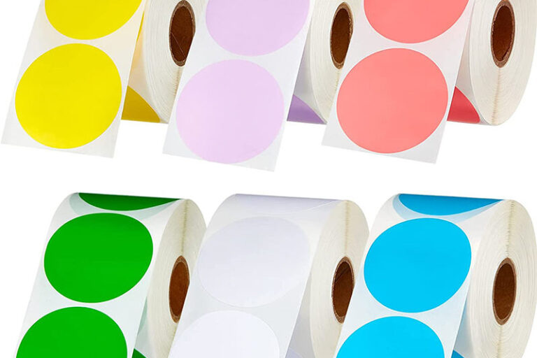 Round colored waterproof thermal self-adhesive label for packaging