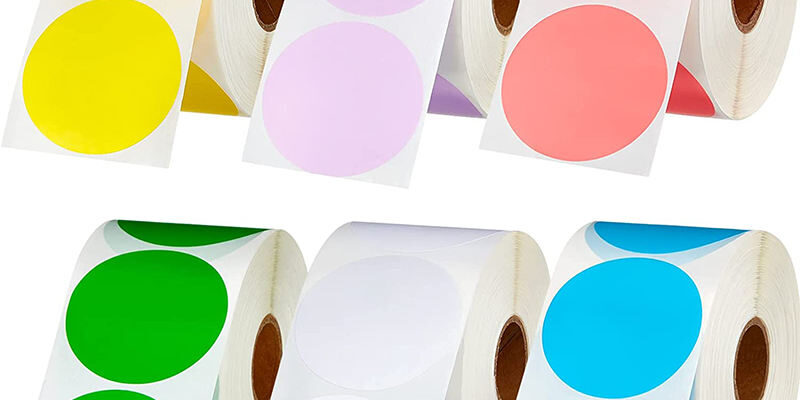 Round colored waterproof thermal self-adhesive label for packaging