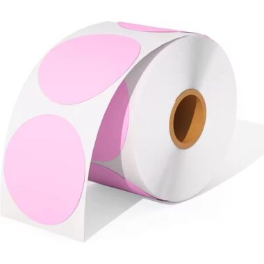Round colored waterproof thermal self-adhesive label for packaging