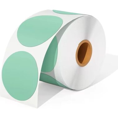 Round colored waterproof thermal self-adhesive label for packaging