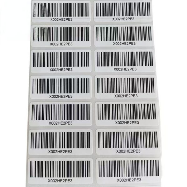 Serial number adhesive barcode label for tracking and inventory