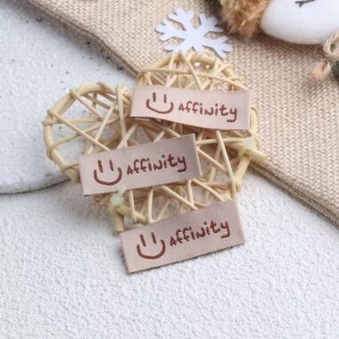 Smiley embroidered woven label for clothing and DIY accessories