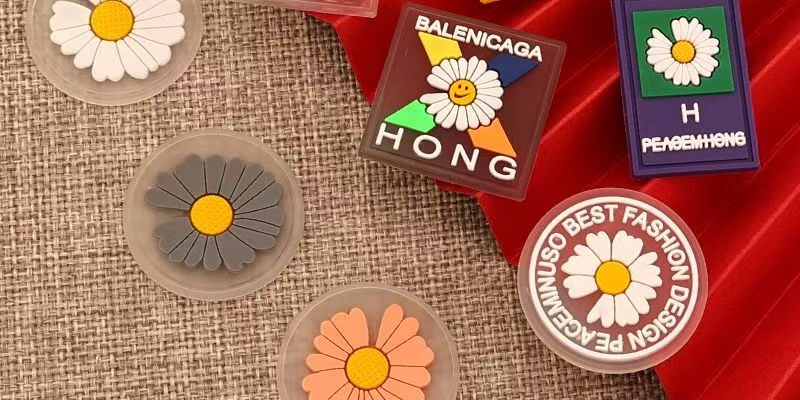 Transparent colorful daisy PVC label for decorative packaging
