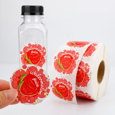 Waterproof round fruit packaging sticker roll for food boxes