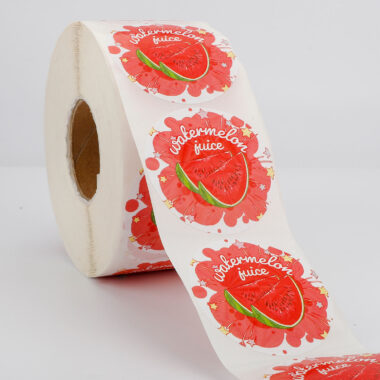 Waterproof round fruit packaging sticker roll for food boxes