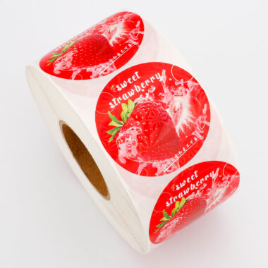 Waterproof round fruit packaging sticker roll for food boxes