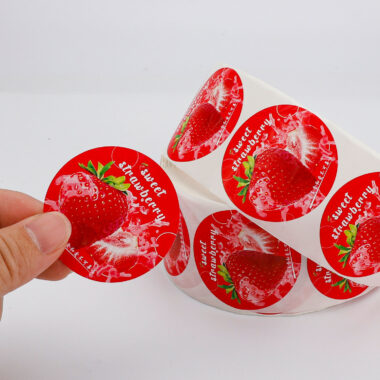 Waterproof round fruit packaging sticker roll for food boxes