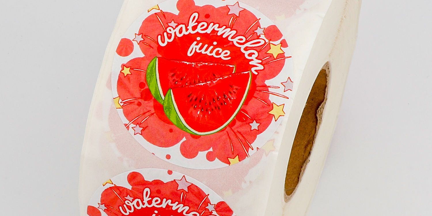Waterproof round fruit packaging sticker roll for food boxes