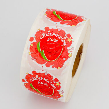 Waterproof round fruit packaging sticker roll for food boxes