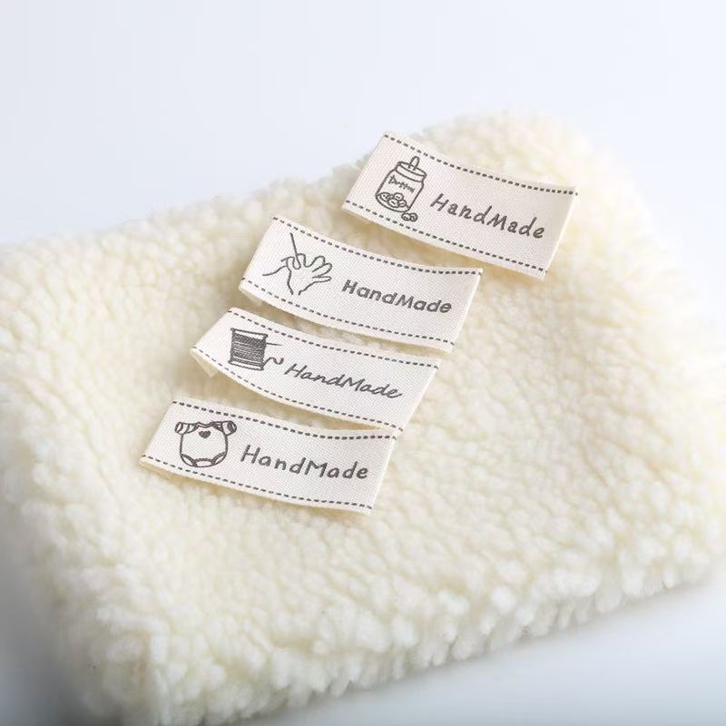 Beige minimal English woven labels for apparel accessories