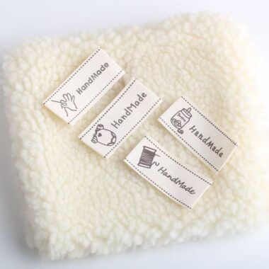 Beige minimal English woven labels for apparel accessories