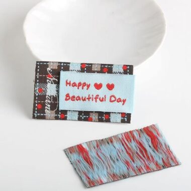 Cute handmade bow heart plaid clothing labels