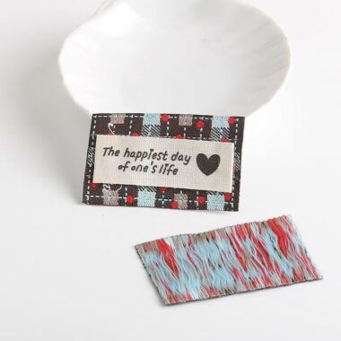 Cute handmade bow heart plaid clothing labels