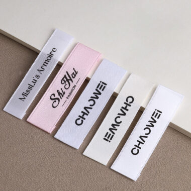 Custom brand logo woven clothing labels for apparel