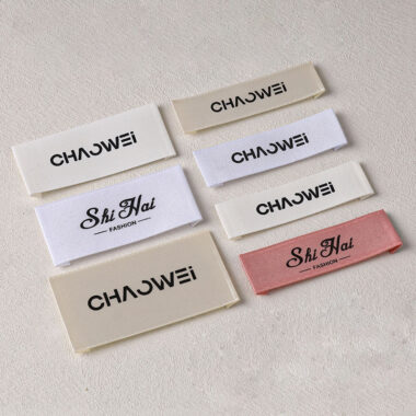 Custom brand logo woven clothing labels for apparel