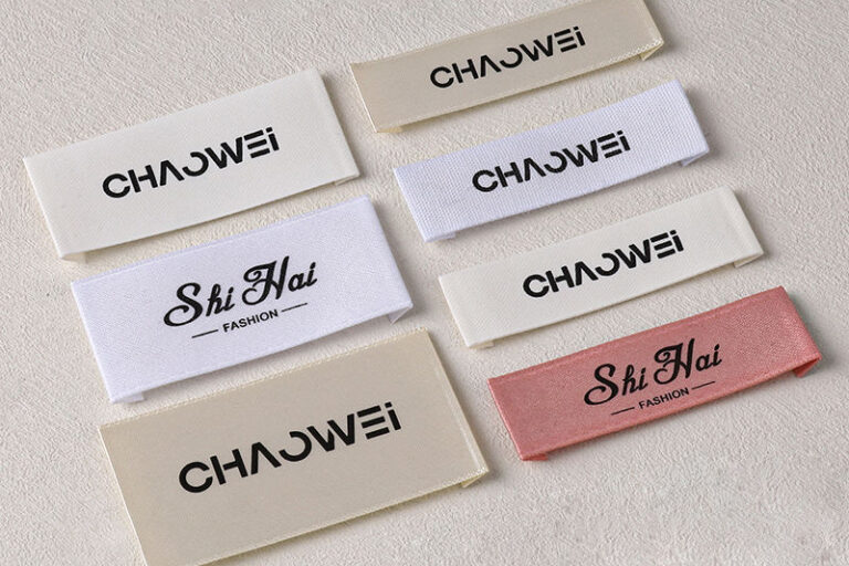 Custom brand logo woven clothing labels for apparel