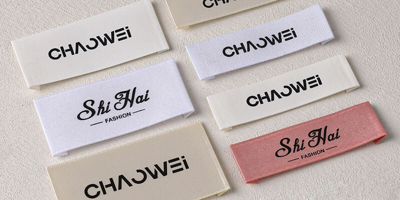 Custom brand logo woven clothing labels for apparel