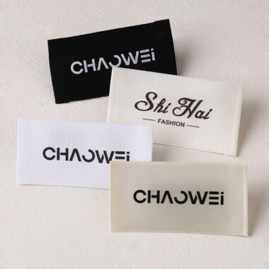 Custom brand logo woven clothing labels for apparel