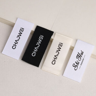 Custom brand logo woven clothing labels for apparel
