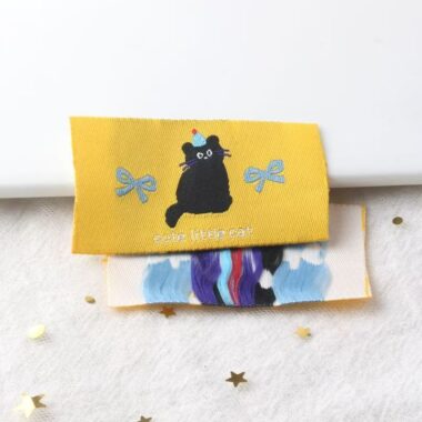 DIY cartoon puppy woven labels for clothing