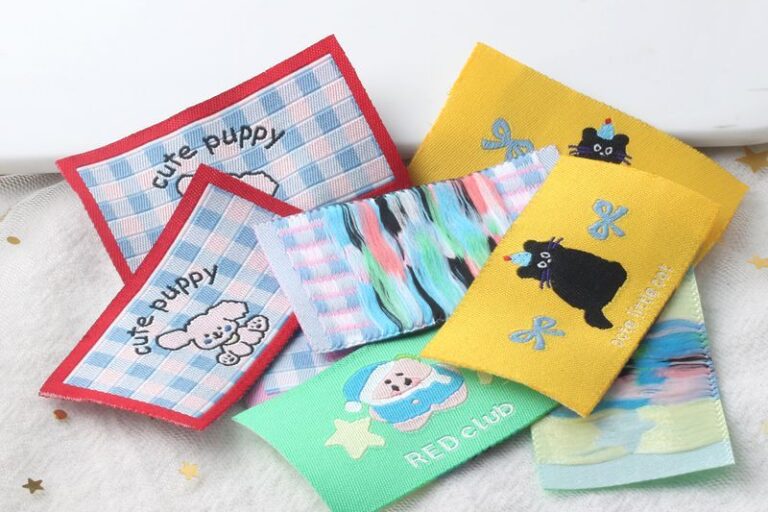 DIY cartoon puppy woven labels for clothing