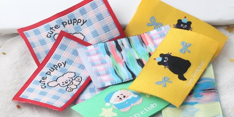DIY cartoon puppy woven labels for clothing