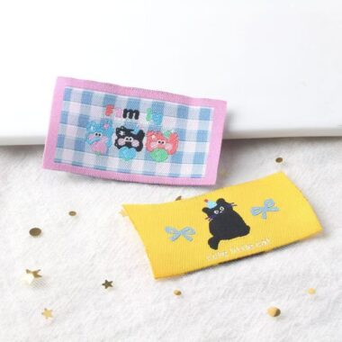 DIY cartoon puppy woven labels for clothing