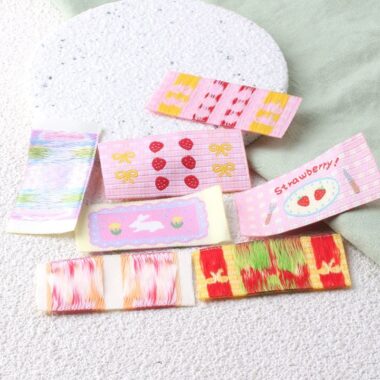 Cute cartoon strawberry DIY woven labels for clothing