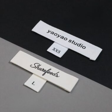 Custom brand size woven labels for apparel