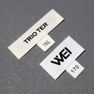 Custom brand size woven labels for apparel