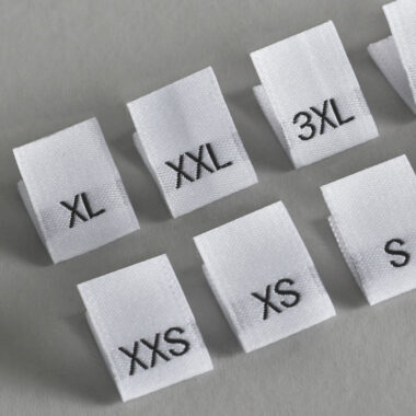 Custom brand size woven labels for apparel