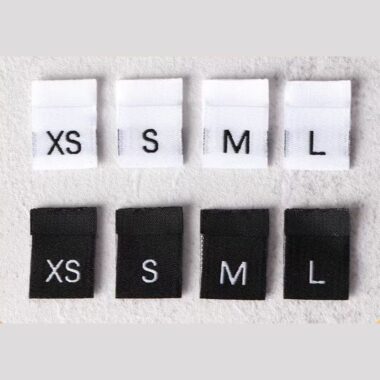 Custom brand size woven labels for apparel