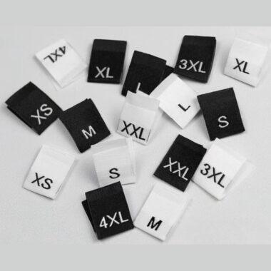 Custom brand size woven labels for apparel