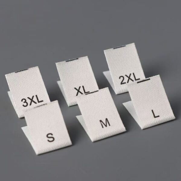 Custom men and women size woven labels for apparel
