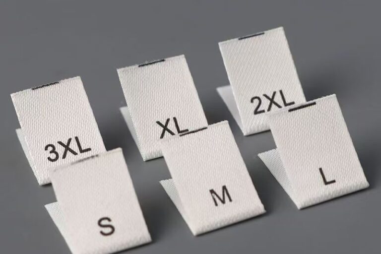 Custom men and women size woven labels for apparel