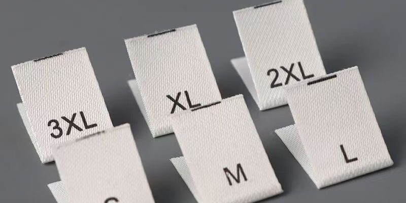 Custom men and women size woven labels for apparel