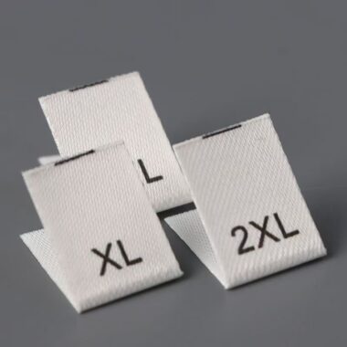 Custom men and women size woven labels for apparel