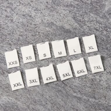 Custom men and women size woven labels for apparel