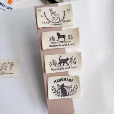 Handmade cotton cartoon clothing labels for kids apparel